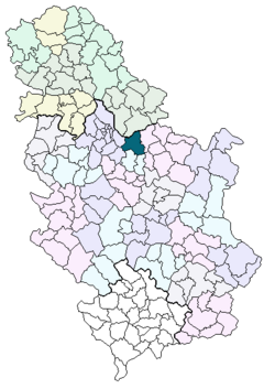 Položaj općine Smederevo na karti Srbije