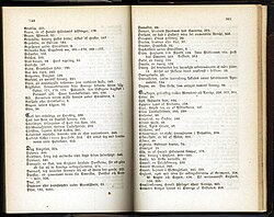 Kazalo iz švedskog udžbenika iz povijesti iz 1860. Carla Georga Starbäcka