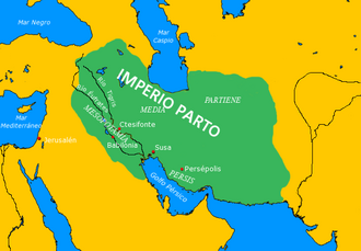 Područje pod vlašću Parta na vrhuncu njihove moći (kraj 1. stoljeće)
