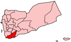 Položaj Lahidž muhafaze na karti Jemena