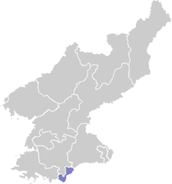 Položaj općine Kaesong u Sjevernoj Koreji