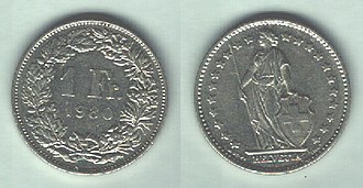 1 švicarski franak iz 1980. godine