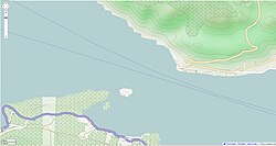 karta Pelješkog kanala na mjestu Male Kneže i Vele Kneže