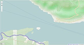 karta Pelješkog kanala na mjestu Male Kneže i Vele Kneže