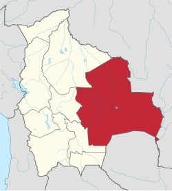 Položaj bolivijskog departmana Santa Cruz