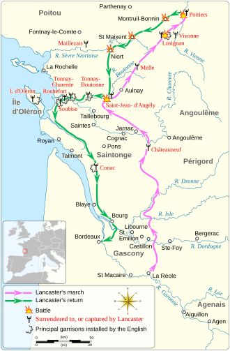 Karta Lancasterove rute iz 1346. godine