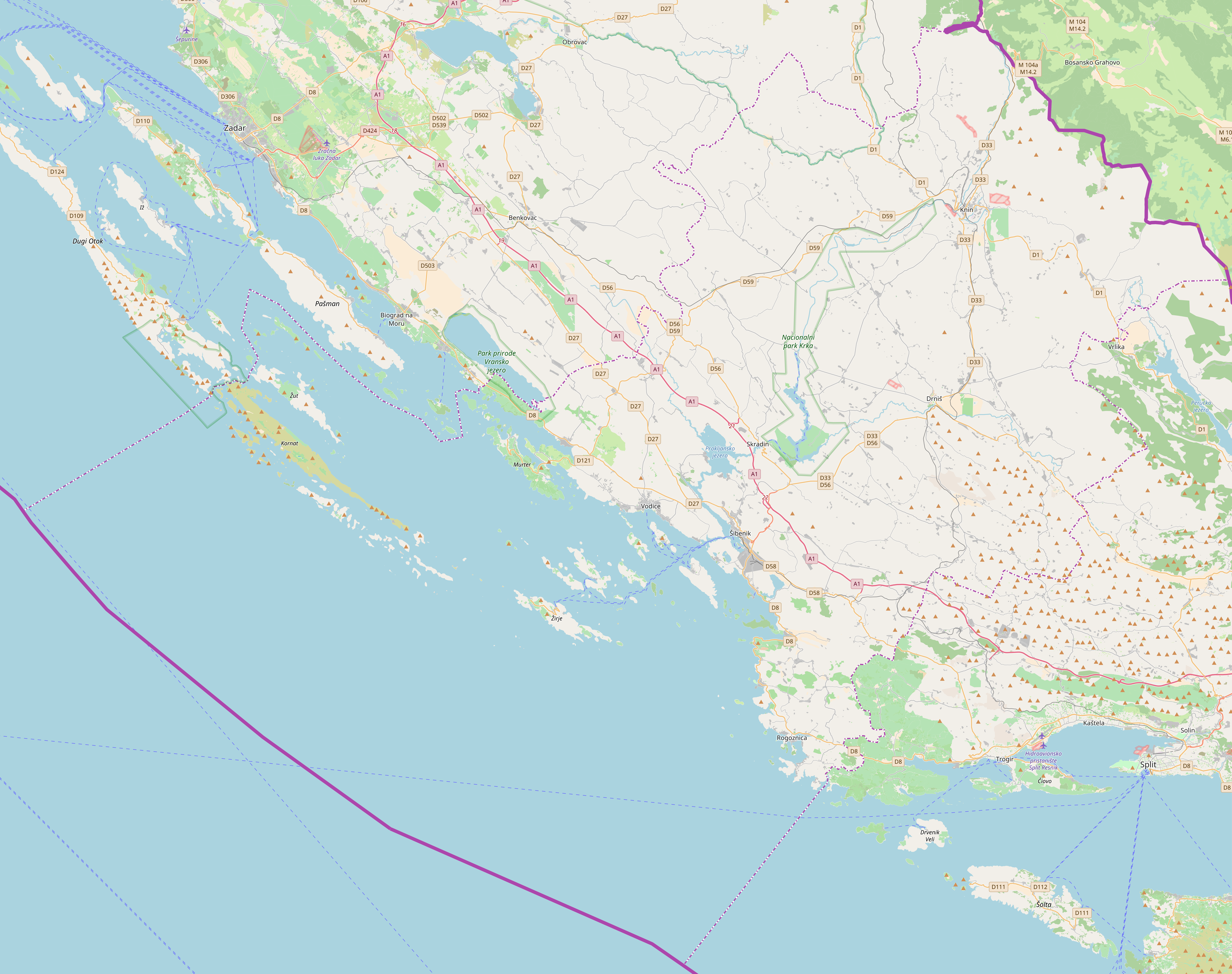 Lozovac na zemljovidu Šibensko-kninska županija