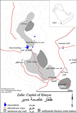 Karta arheološkog nalazišta Zafar ( sloj iz 500. god.)