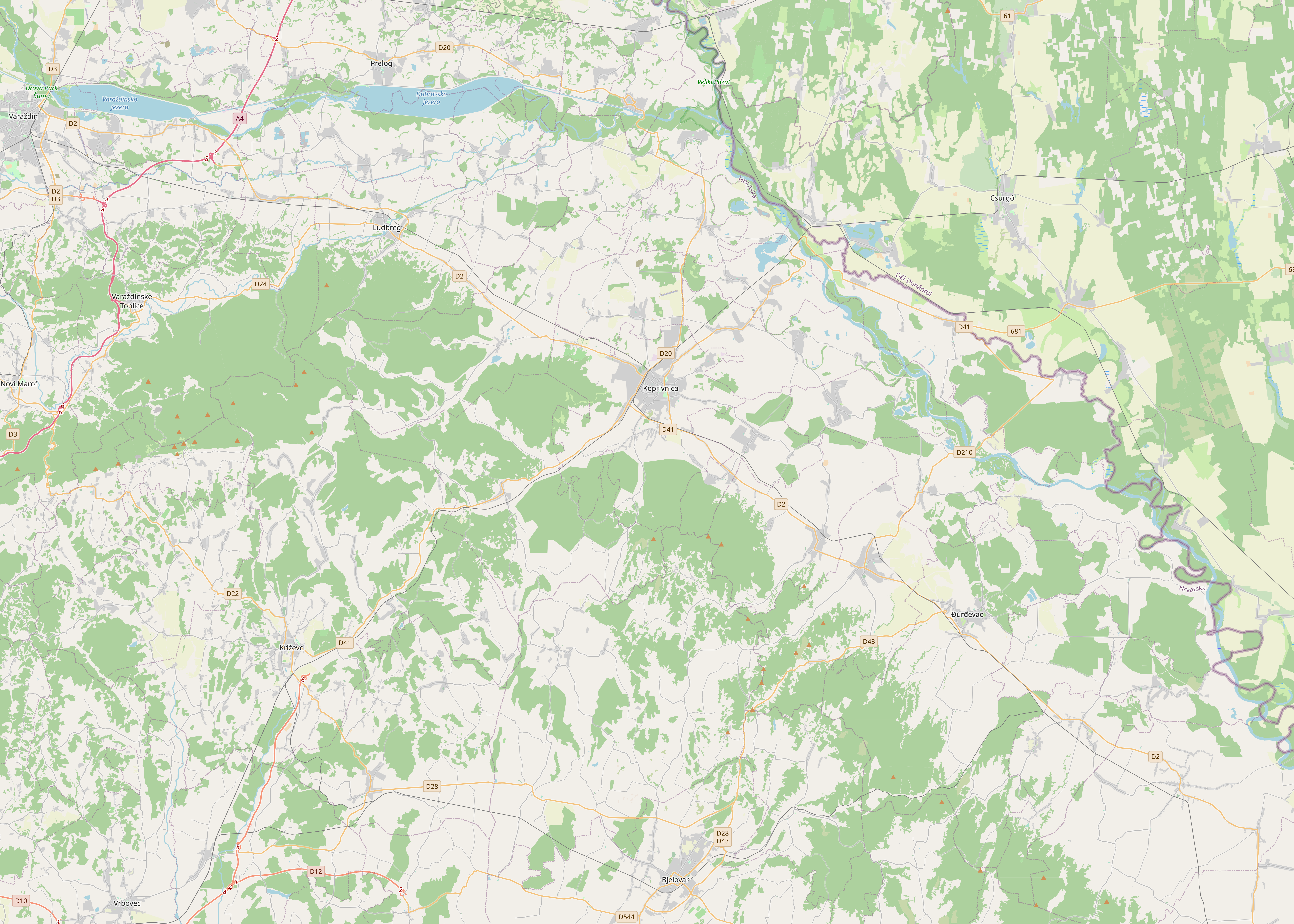 Delovi na zemljovidu Koprivničko-križevačka županija