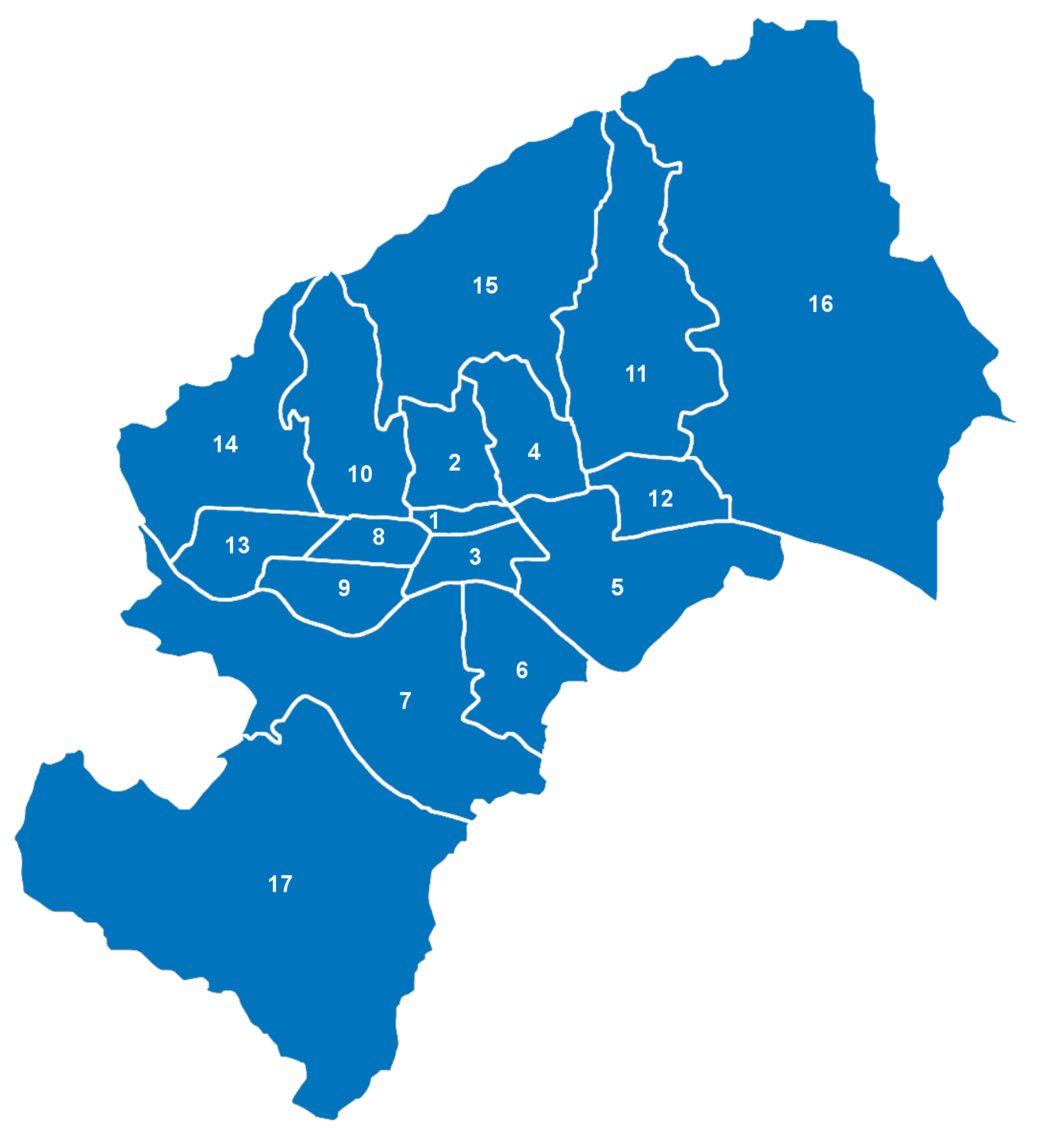 Podjela na četvrti iz 1999.