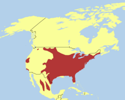 Karta rasprostranjenosti divljeg purana