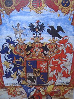 Obiteljski barunski grb koji se nalazi na grbovnici