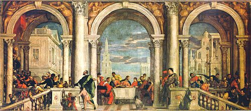 Posljednja večera (Veronese), 1580ih, ulje na platnu, 555 × 1280 cm.